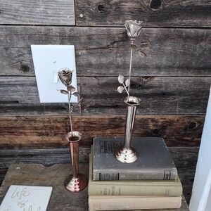 Vintage "Ted Arnold" LTD Silver ChicRose Vases